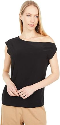 Norma Kamali Drop Shoulder Top Womens Clothing Black : 2XS (Womens 0), Spandex/Polyester