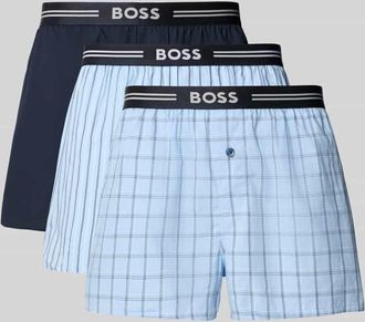 HUGO BOSS Regular Fit Boxershorts aus reiner Baumwolle im 3er-Pack in Blau, Größe XXL