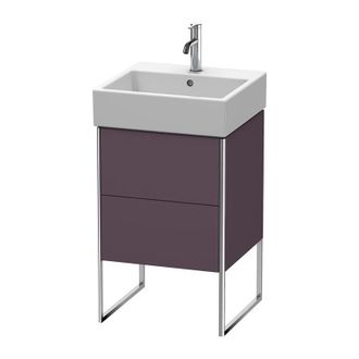 Duravit Duravit Xsquare Vanity Unit Vertical 48.4x 46.0 Cm, 2 Cajones, Para Lavabo Vero Air 235050, Color (frente/cuerpo): Berenjena Seda Laca Mate - Xs447209