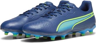 Puma King Match FG/AG, Unisex Adult Sports Shoes, Persian Blue-Pro Green-Ultra Blue, 9.5 UK, Persian Blue Pro Green Ultra Blue, 8.5 UK