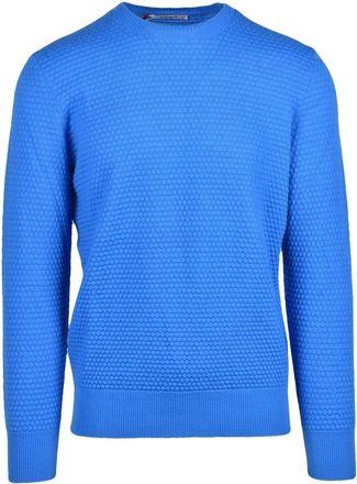 KANGRA Textured Knit Wool Crew Neck Pullover