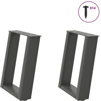 vidaXL Vidaxl - Patas Para Mesa De Centro En Forma De U (2 Unidades), Antracita, 38 X (42-43) Cm, Acero