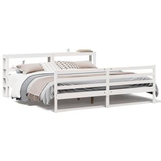 Berkfield Home Bed Frame without Mattress White 200x200 cm Solid Wood Pine