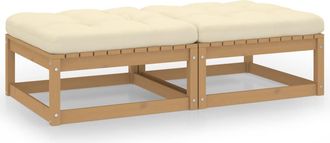 vidaXL Vidaxl - Reposapi&eacute;s De Jard&iacute;n Con Cojines 2 Uds Madera Maciza De Pino