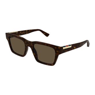 Gucci Zonnebril - Heren - Zonnebrillen - Bruin - 51 MM - Accessoires