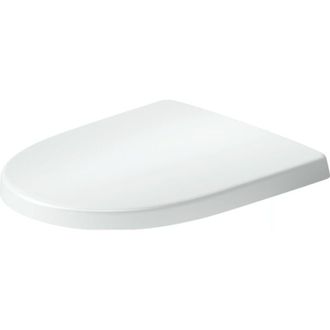 Duravit Sedile WC in plastica bianca a D, sedile WC universale con chiusura ammortizzata / soft close - 37,3x44,2x4,9m - Univavo
