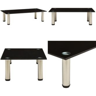 vidaXL 322761 TV Stand Black 60x35x17 cm Tempered Glass - Stand TV - Tavolo TV