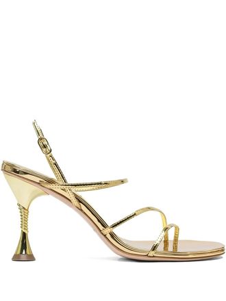 Studio Amelia 90mm Helix metallic-effect sandals - Gold