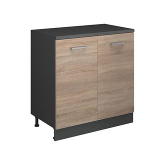 Vicco Armario De Cocina Para Techo Inclinado R-line, Sonoma, 80 Cm Sin Inclinaci&oacute;n Con 2 Puertas, Vicco