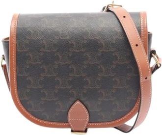 Celine Pre-owned Vintage Crossbody Bag - Dames - Vintage Schoudertas - Bruin - ONE Size - Leer - Vintage