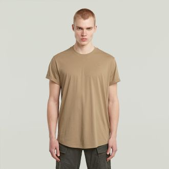G-Star Kurzarmshirt G-STAR Lash, Herren, Gr. XXL, beige (safari), Jersey, Obermaterial: 100% Baumwolle, unifarben, normal h&uuml;ftbedeckend, Rundhals, Umschlagsa