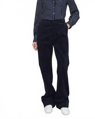 A.P.C. Flare Corduroy Pants In Navy Blue
