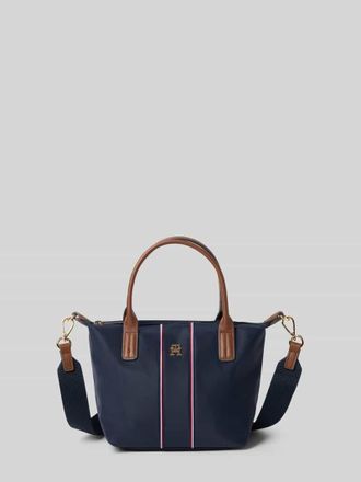 Tommy Hilfiger Henkeltasche mit gestickten Kontraststreifen in Dunkelblau, Gr&ouml;&szlig;e 1