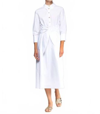 Vilagallo Blanco Midi Dress In White