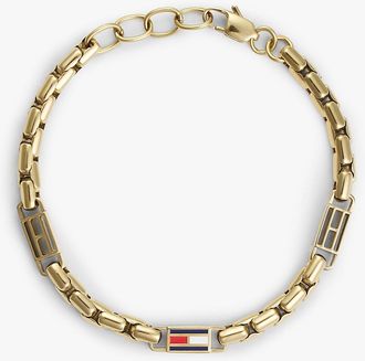 Tommy Hilfiger Mens Flag Chain Link Bracelet - Yellow