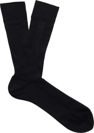 Tom Ford COTTON RIBBED SOCKS Size: L, colour: BLACK