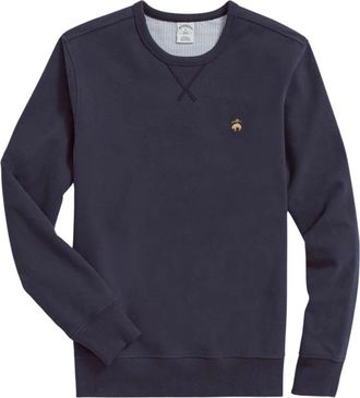Brooks Brothers Stretch Sueded Katoen Jersey Sweatshirt - Heren - Sweatshirts - Blauw - 2XL - Katoen - Hoodies & sweatvesten