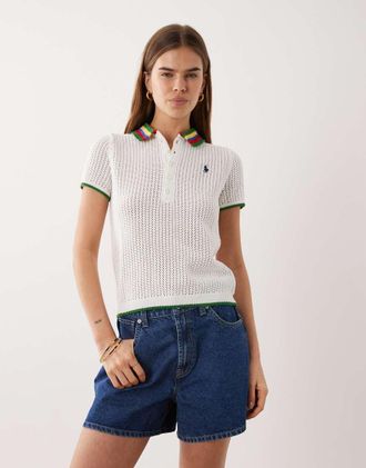Polo Ralph Lauren Maglione con colletto bianco multicolore