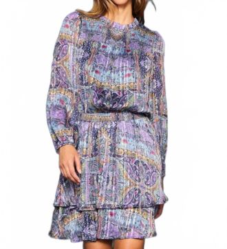Skies Are Blue Clothing Womens Long Sleeve Printed Mini Dress In Blue, Multi