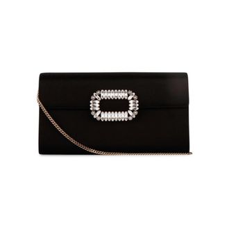 Roger Vivier Sexy Choc Buckle Clutch In Satin