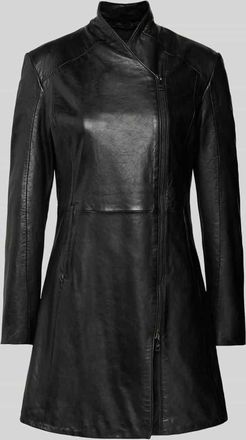 Mauritius Mantel mit asymmetrischem Zweiwege-Rei&szlig;verschluss Modell Cita in Black, Gr&ouml;&szlig;e L