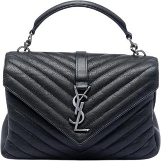 Saint Laurent Pre-owned Handbags, female, Black, Size: ONE SIZE Pre-owned The College satchel