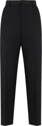 Moschino Elegante zwarte broek met een hoge taille - Heren - Nette broeken - Zwart - 2XL - Katoen - Broeken