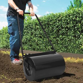 vidaXL Rodillo Para C&eacute;sped Negro 63 Cm 50 L Vidaxl