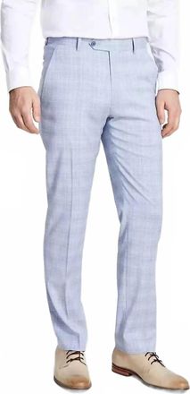 Alfani Mens Slim-Fit Suit Pants In Plaid Blue