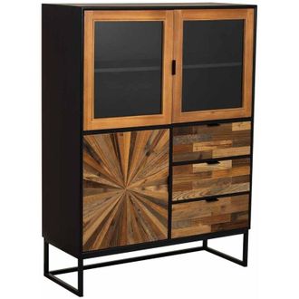 Wanderlust Deco Aparador De Madera Recuperada Marr&oacute;n 100x40x135h Cm