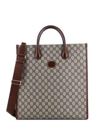 Gucci Interlocking G GG Coated Canvas Vertical tote bag - Brown