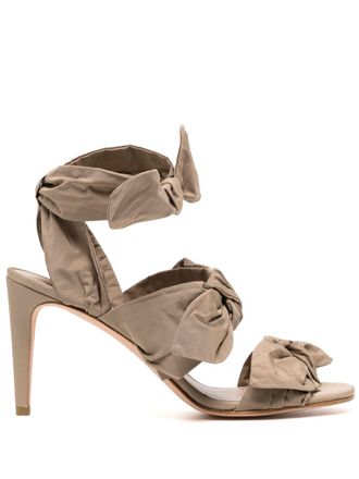 Red(v) Knot Me Up 85mm sandals - women - Calf Leather/Polyester/Fabric - 36.5 - Brown