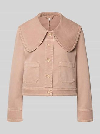 Marc Cain Regular Fit Jeansjacke mit Umlegekragen in Beige, Gr&ouml;&szlig;e 34