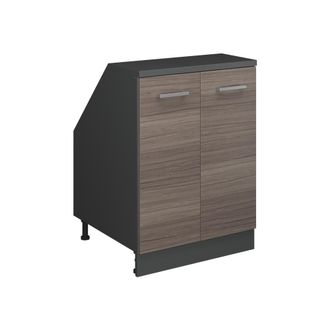 Vicco Armario De Cocina Para Techo Inclinado R-line, Gris Noble, 60 Cm Con 2 Puertas, 60 Cm De Profundidad, Vicco