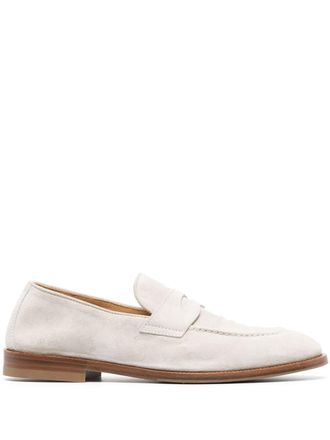 Brunello Cucinelli suede penny-slot loafers - Neutrals