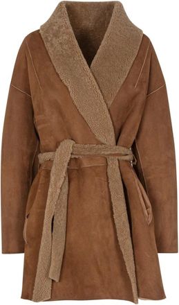 Salvatore Santoro Belted Coats, female, Brown, Size: XS Stylish Leather Jacket