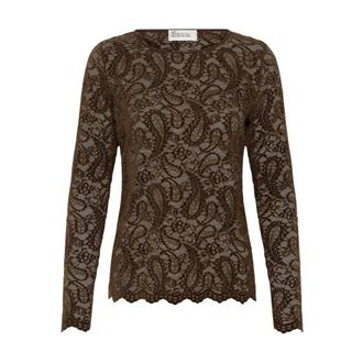 MY ESSENTIAL WARDROBE Mwsalvi Blusa in Pizzo - - Blouses & Shirts - Donna - Marrone - M