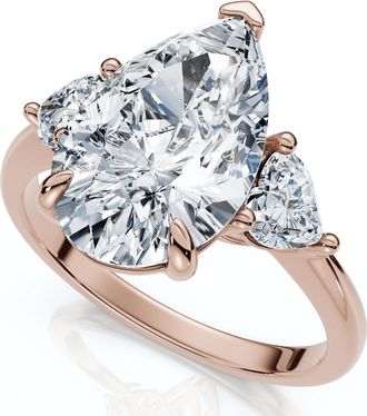 Pompeii3 Certified 3.40Ct Pear & Heart Engagement Ring 14k Gold or Platinum Lab Grown