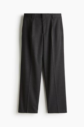 H&M Anzughose in Relaxed Fit - Dunkelgrau/Kariert