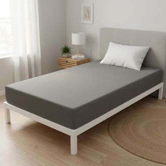 KASANOVA Lenzuolo singolo con angoli melange grigio scuro