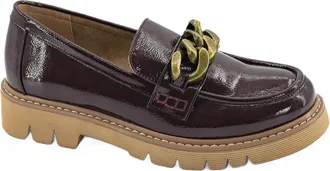 Corkys Footwear Womens Patent Loafer In Dark Red