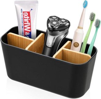 OEM Soporte Para Cepillos De Dientes De Bamb&uacute; - Organizador De Ba&ntilde;o - 1 Pieza - Material Natural