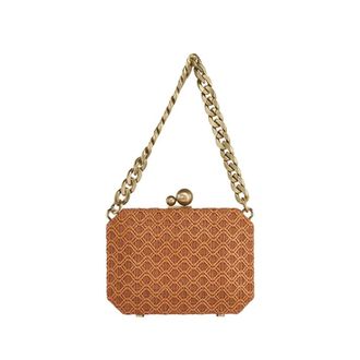 Anna Cecere Ceremony Handtas met Kettinghengsel - Dames - Tassen - Oranje - Maat: ONE Size