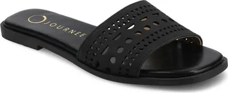 Journee Collection Brodie Slide Sandal in Black at Nordstrom Rack, Size 6.5