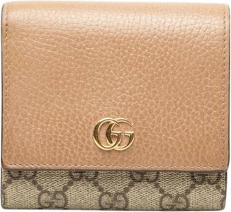 Gucci Pre-owned Canvas Portemonnee - Dames - Vintage Accessoires - Beige - ONE Size - Leer - Vintage