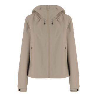 Save The Duck Jackets, female, Beige, Size: 2XS Nylon Jacket with Hood