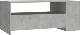 vidaXL Vidaxl - Mesa de centro madera de ingeniería gris hormigón 102x55x42 cm