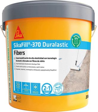 Sika Impermeabilizaci&oacute;n Reforzada Con Fibra Fill 370 Fibers, Gris, Pintura Acr&iacute;lica Con Fibras De Vidrio Para Impermabilizaci&oacute;n De Cubiertas Y Terrazas Vis