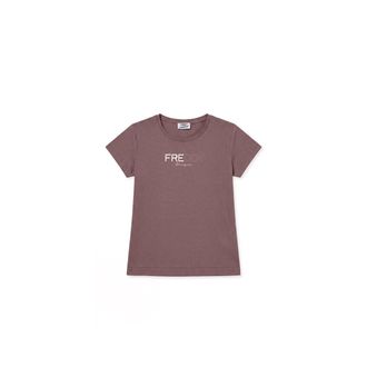 Freddy T-shirt Regular Donna con Logo Stampa Oro e Borchie