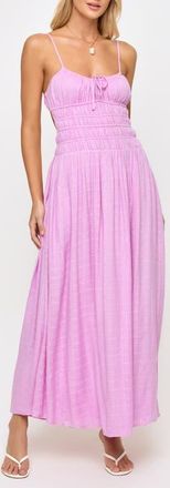 L*Space Tala Shirred Waist Cover-Up Maxi Sundress in Light Iris at Nordstrom, Size X-Small